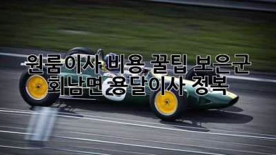 원룸이사 비용 꿀팁🍯 보은군 회남면 용달이사 정복!