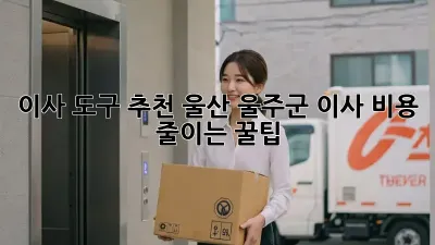 이사 도구 추천: 울산 울주군 이사 비용 줄이는 꿀팁!